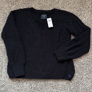 Abercrombie & Fitch Black V-Neck Sweater